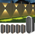 Solar Fence Lights Outdoor 6-Pack - Bright Up and Down LED