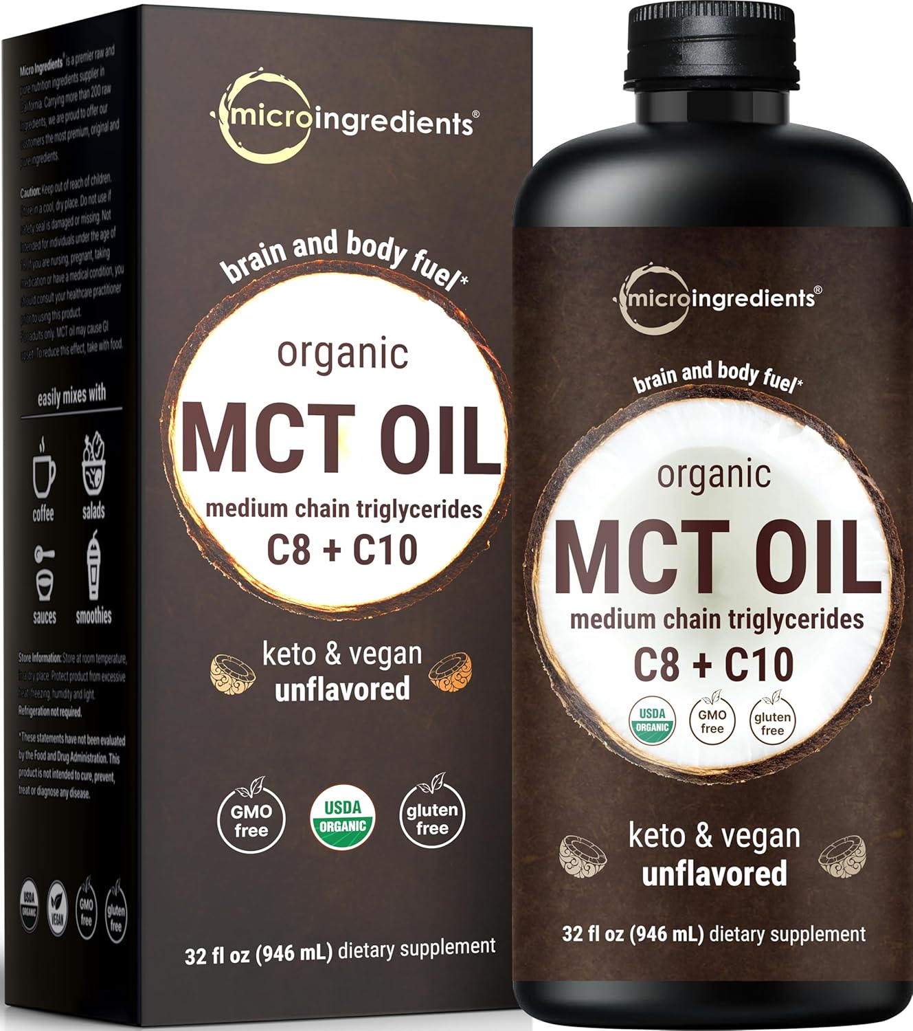Organic MCT Oil: Brain Fuel & Ketone Boost
