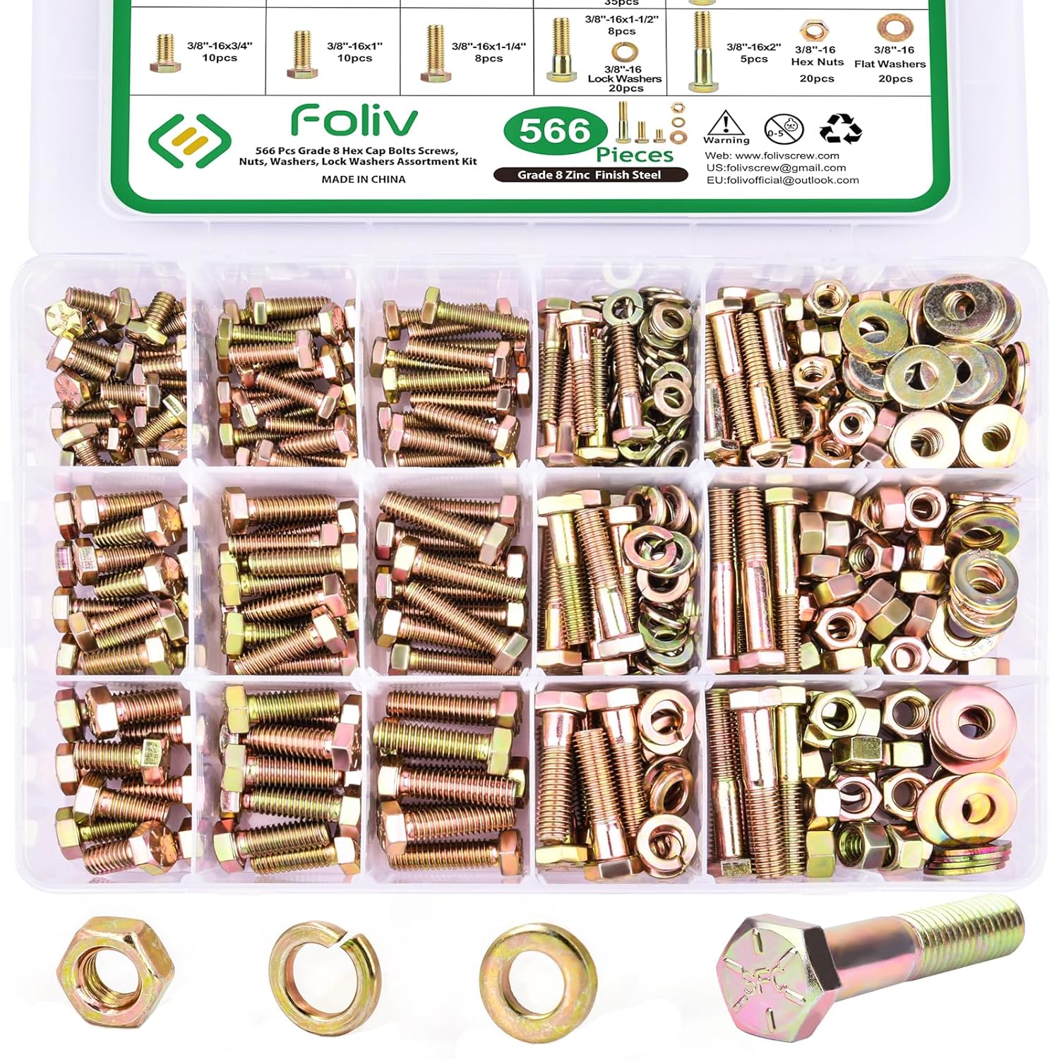 FOLIV 566Pcs Heavy Duty Bolts and Nuts Assortment Kit Review