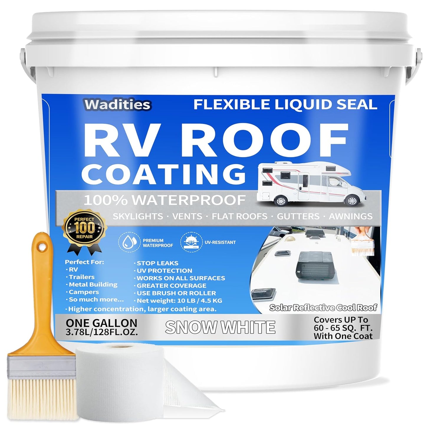 RV Roof Coating White - Waterproof Solar Reflective Sealant