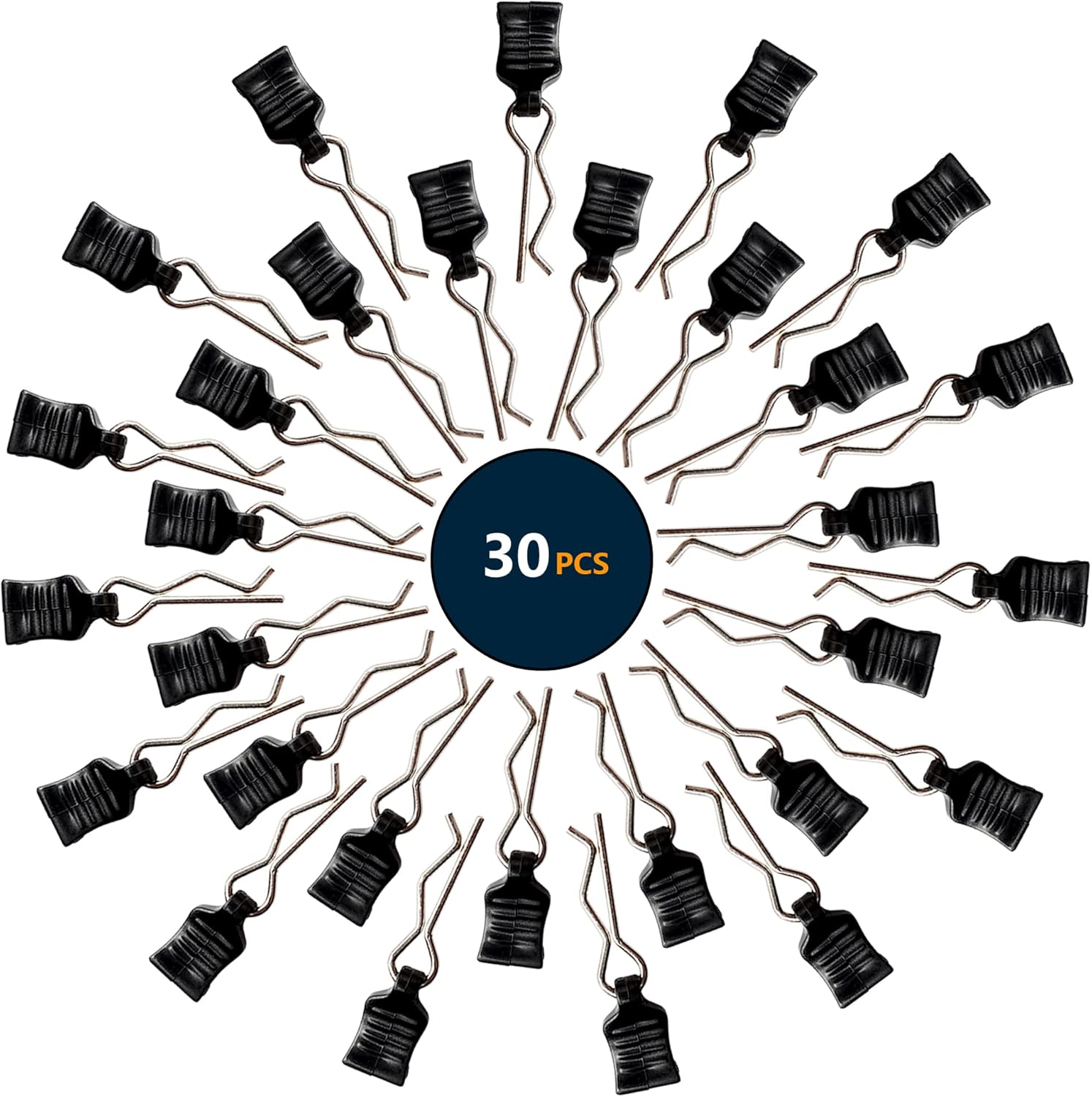 30 Universal RC Body Clips w/ Pull Tabs - Easy Assembly for Various RC Cars!