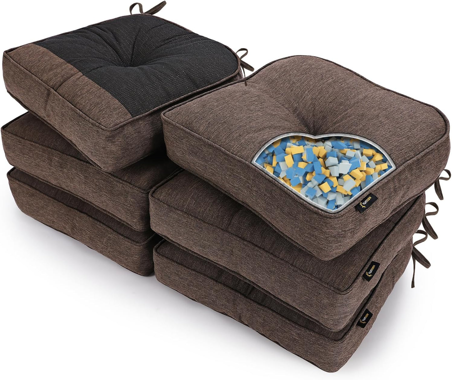 SUNROX LokGrip Non Slip Gel Memory Foam Chair Cushions for Comfort