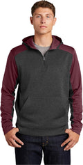 SPORT-TEK Fleece Colorblock 1/4-ZIP Hooded Sweatshirt for Men