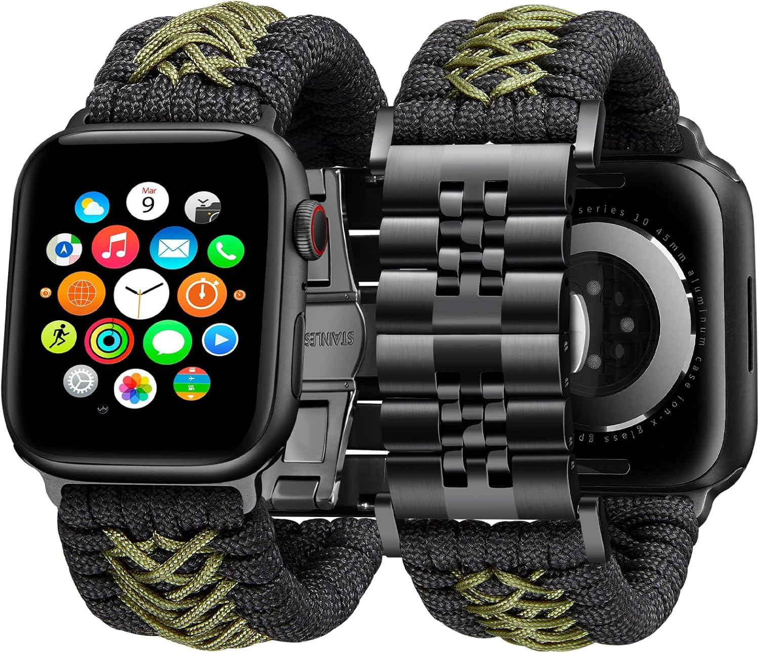 BINLUN Braided Paracord Apple Watch Band for All Models 38-49mm