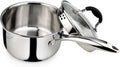 Tri-Ply Stainless Steel Saucepan 2.5 QT - Glass Strainer Lid