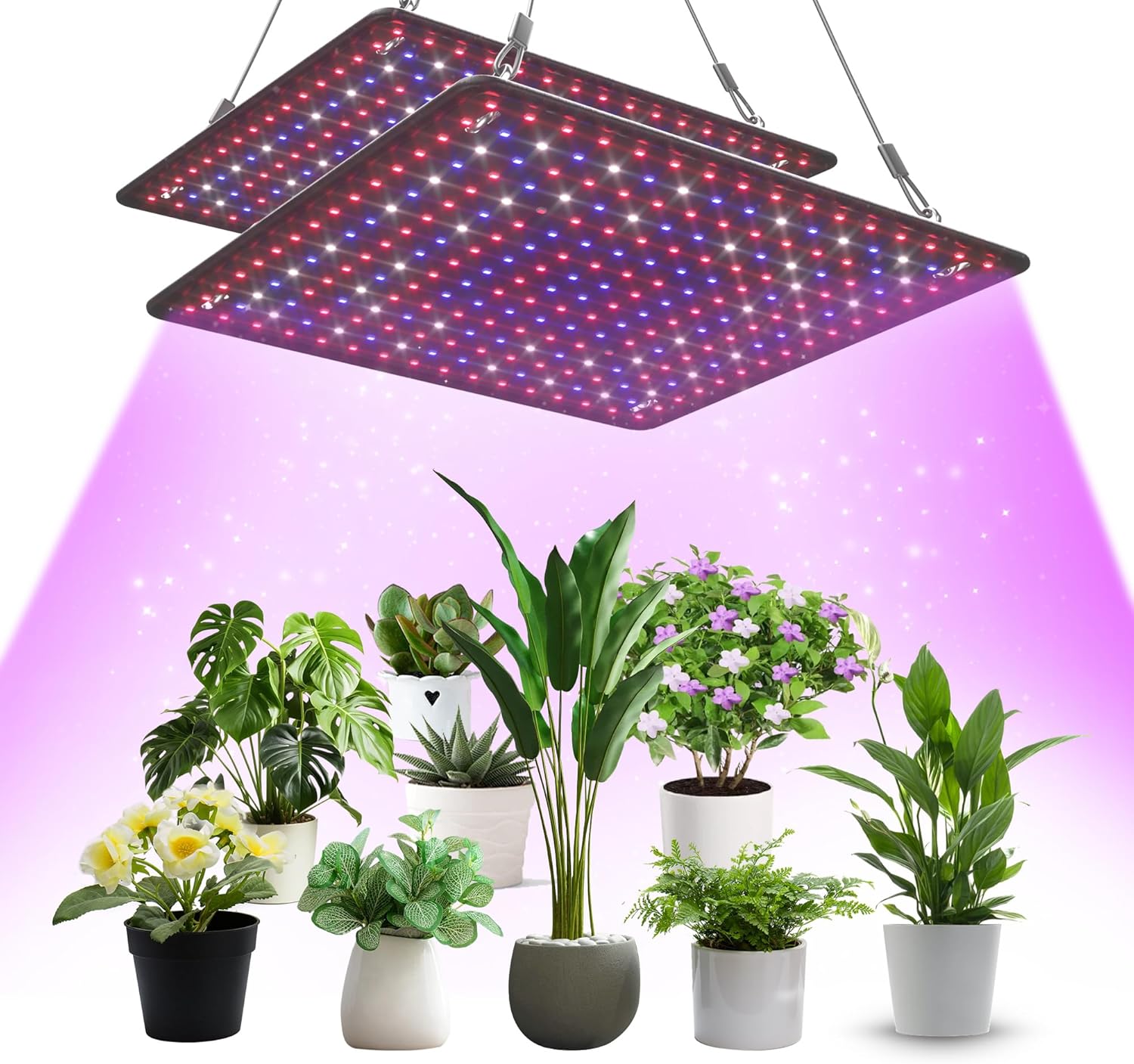 200W Full Spectrum LED Grow Lights x2 - Optimal Growth Boost