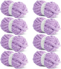 Hombys Purple Chunky Chenille Yarn for Crocheting & Knitting - Super