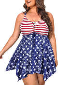 Plus Size Tankini Swimsuit Two Piece Tummy Control Swim Dress Sets