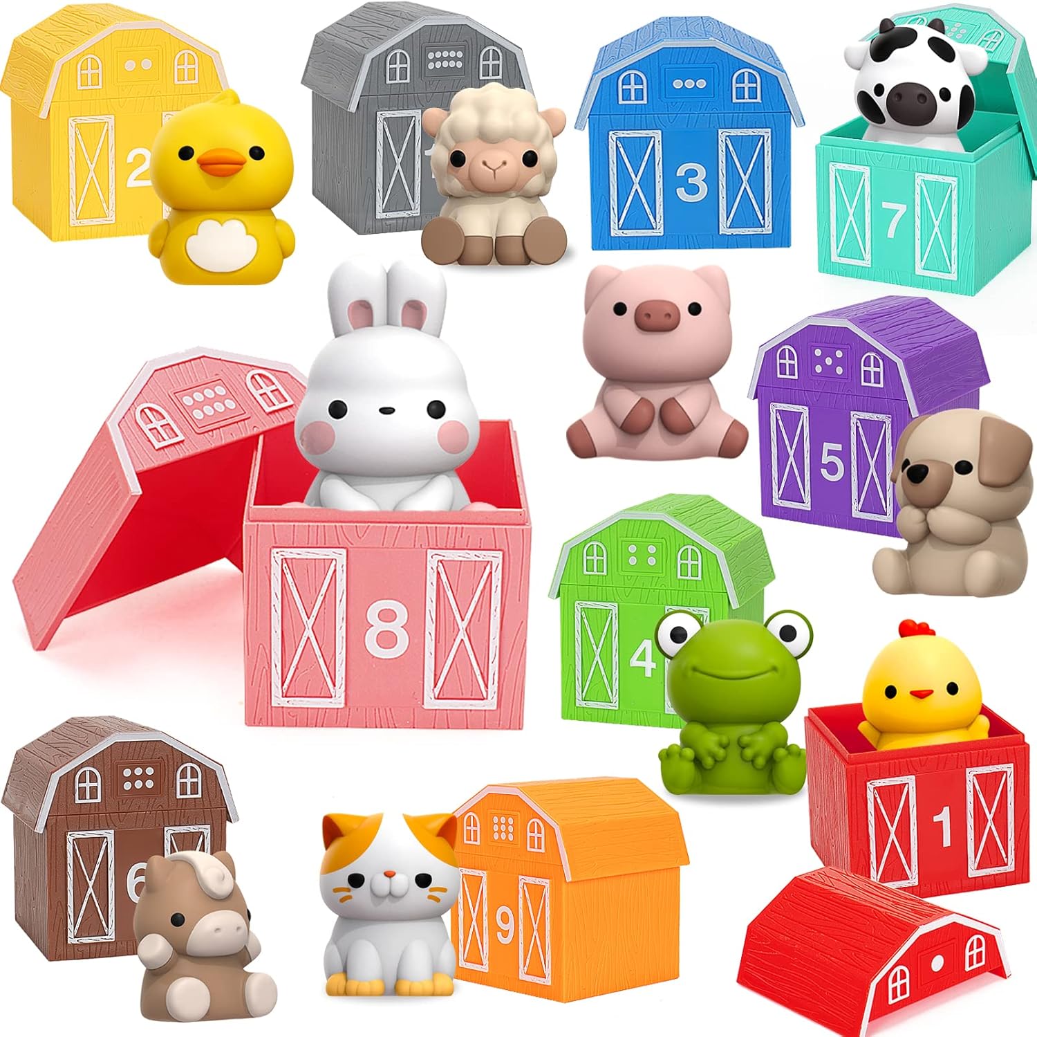 Montessori Farm Animals Learning Set - Fine Motor Games for Toddlers