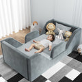 Toddler Bed Floor Bed with Guard Rails - Soft Velvet Toddler Bed
