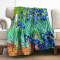 Irises Throw Blanket 60ftx80ft - Super Soft Floral Plush Throw
