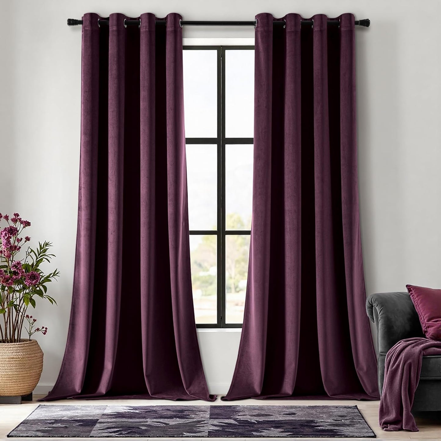 MIULEE Velvet Curtains for Elegant Room Darkening Decor