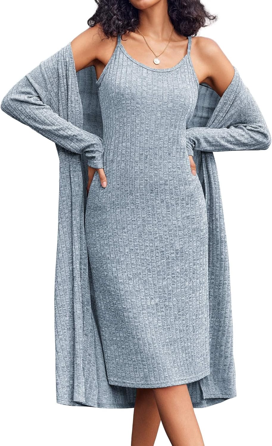 Ekouaer Womens Knit Robe Set for Comfort and Style