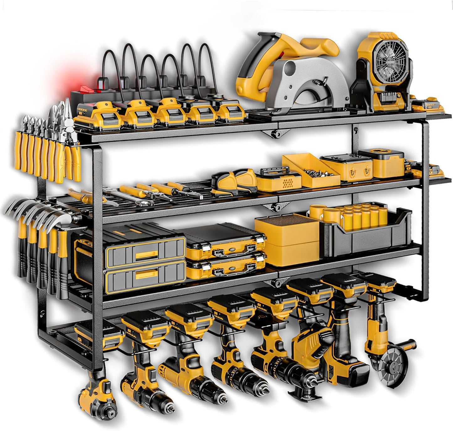 Max Load Power Tool Organizer: 200lb, 6 Outlets