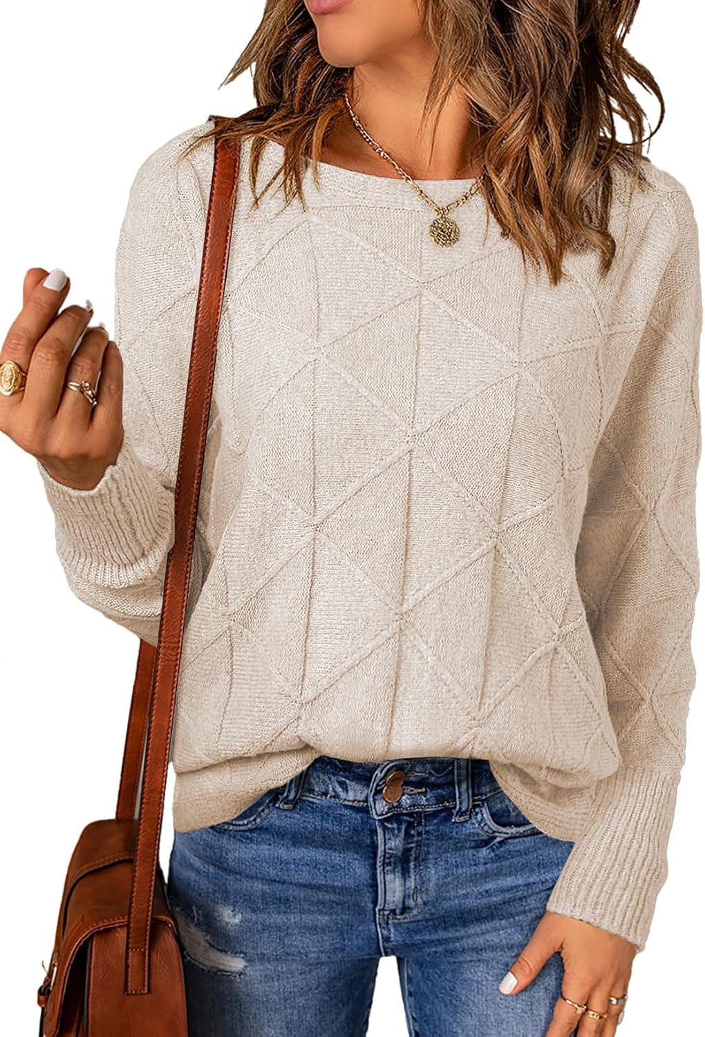 EVALESS Casual Crewneck Sweaters for Women Fall Winter 2025