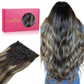 Clip in Human Hair Extensions 22 in 120g Balayage - Natural Look