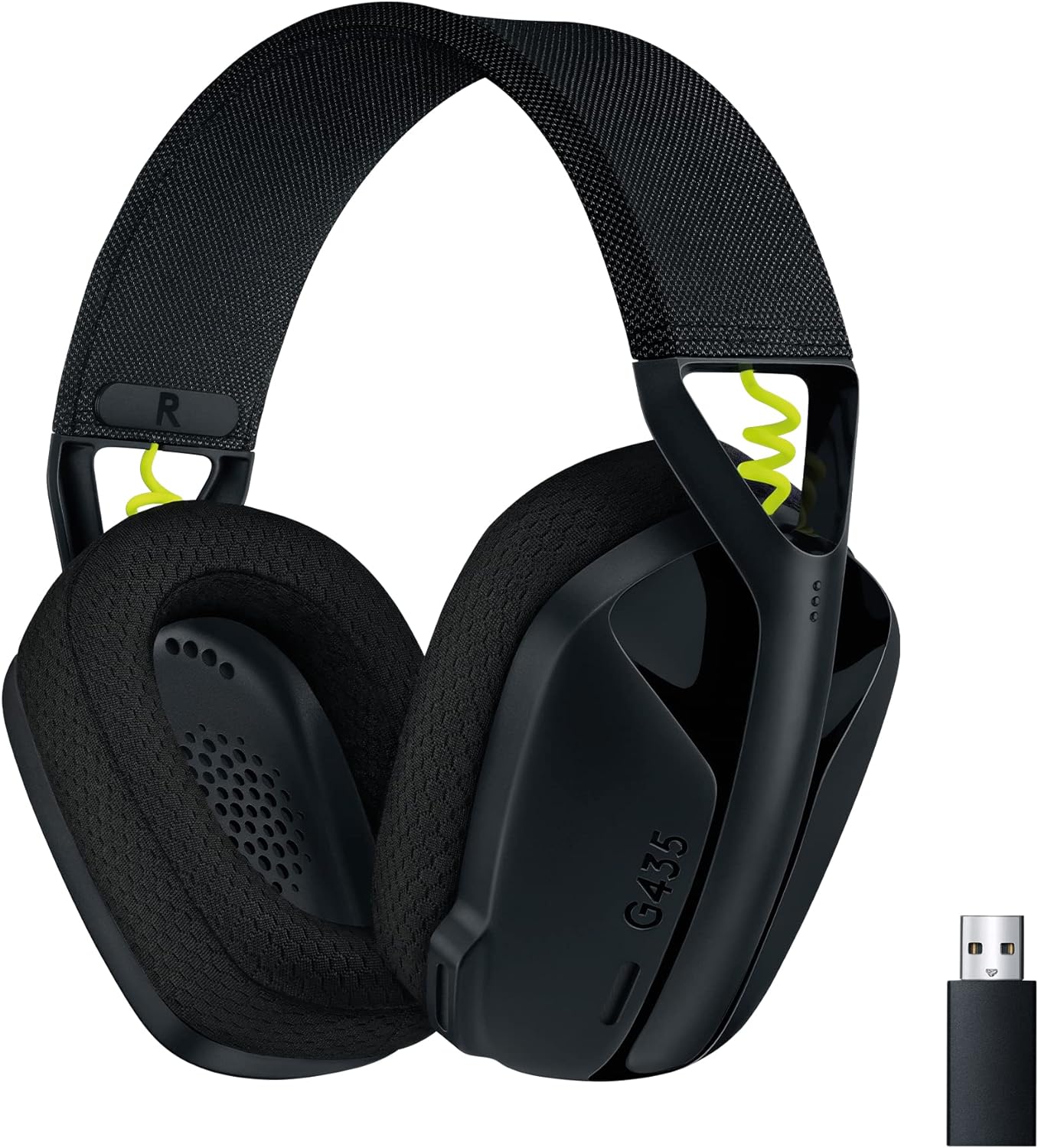 Logitech G435 LIGHTSPEED Gaming Headset - Wireless, Lightweight, 18h Battery, Dolby Atmos, Multi-Platform - Black