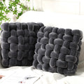 Knot Pillows 2 Pack Dark Gray Crystal Velvet - Modern Accent Cushions
