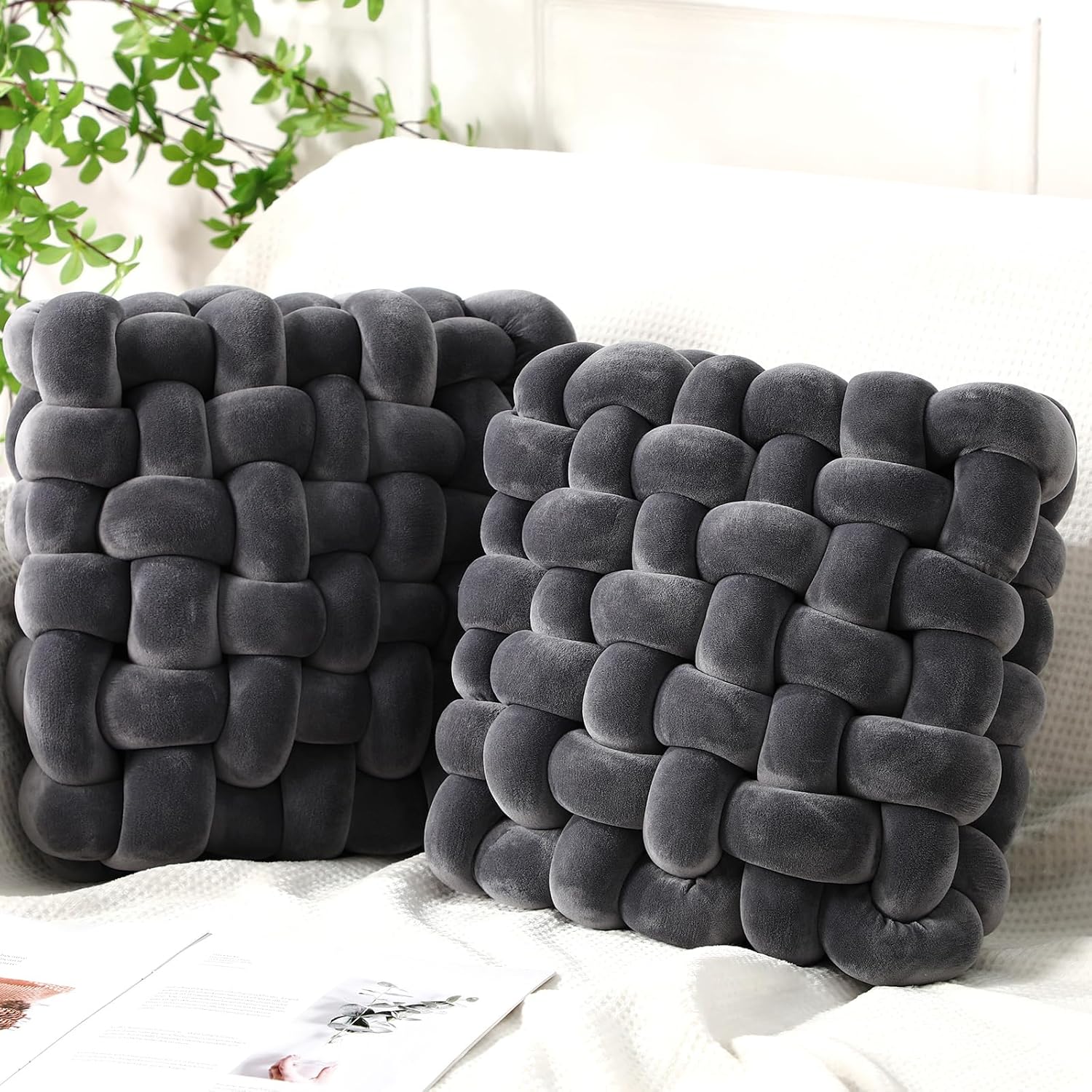 Wenqik Knot Pillows Set of 2 for Stylish Home Decor Accent