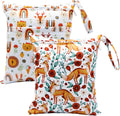Cloth Diaper Wet Dry Bag 2pcs - Double Zippered Waterproof Wet Bags