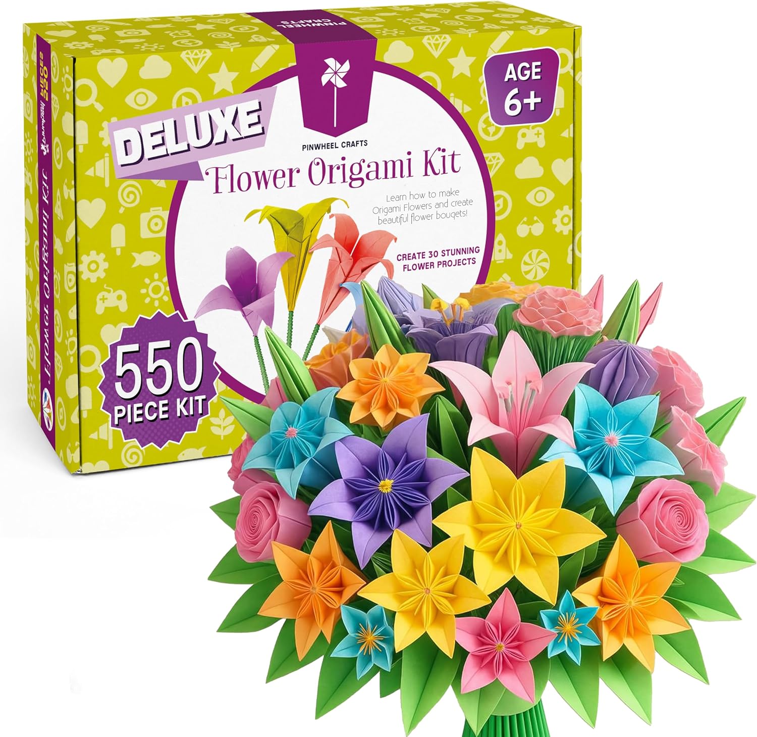 Pinwheel Crafts Origami Papers Kit for Creative Kids and Teens