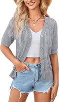 Comfortable Yekaty Women's Short Sleeve Cardigan for Summer Days