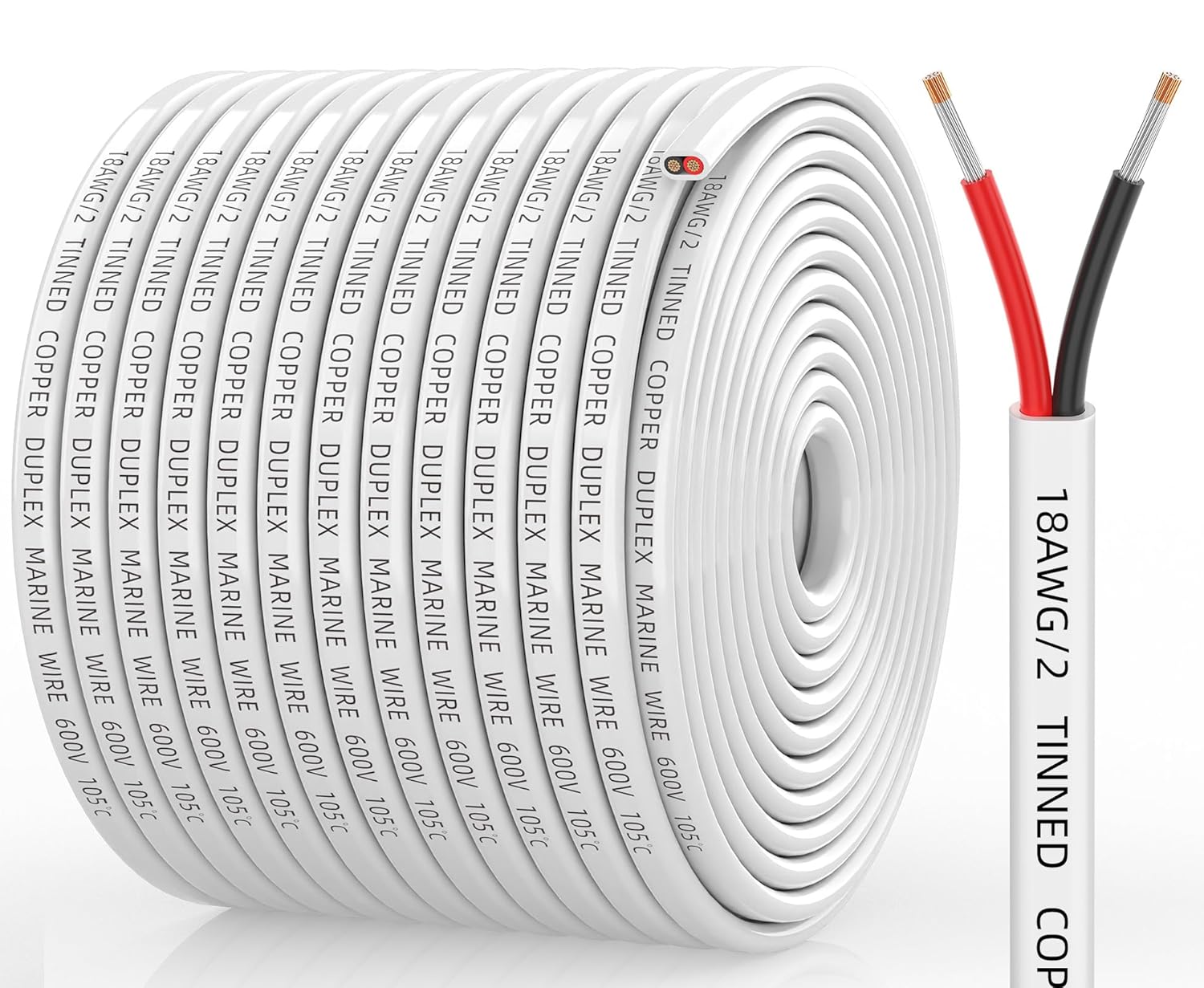 18 Gauge Marine Wire for Boat, RV, Automotive, and Solar Use
