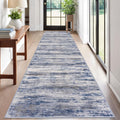 Modern Abstract Washable Rug Runner 2.6x12 - Soft Non-Slip Hallway Rug