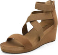Womens Elastica Ankle Strap Open Toe Platform Wedge Sandals - 2.35in