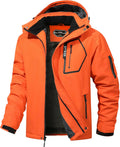 Men's Waterproof Ski Jacket with Detachable Hood - Winter Warm Coat