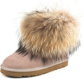 Genuine Suede Waterproof Winter Boots for Women - Warm Short Snow Boot