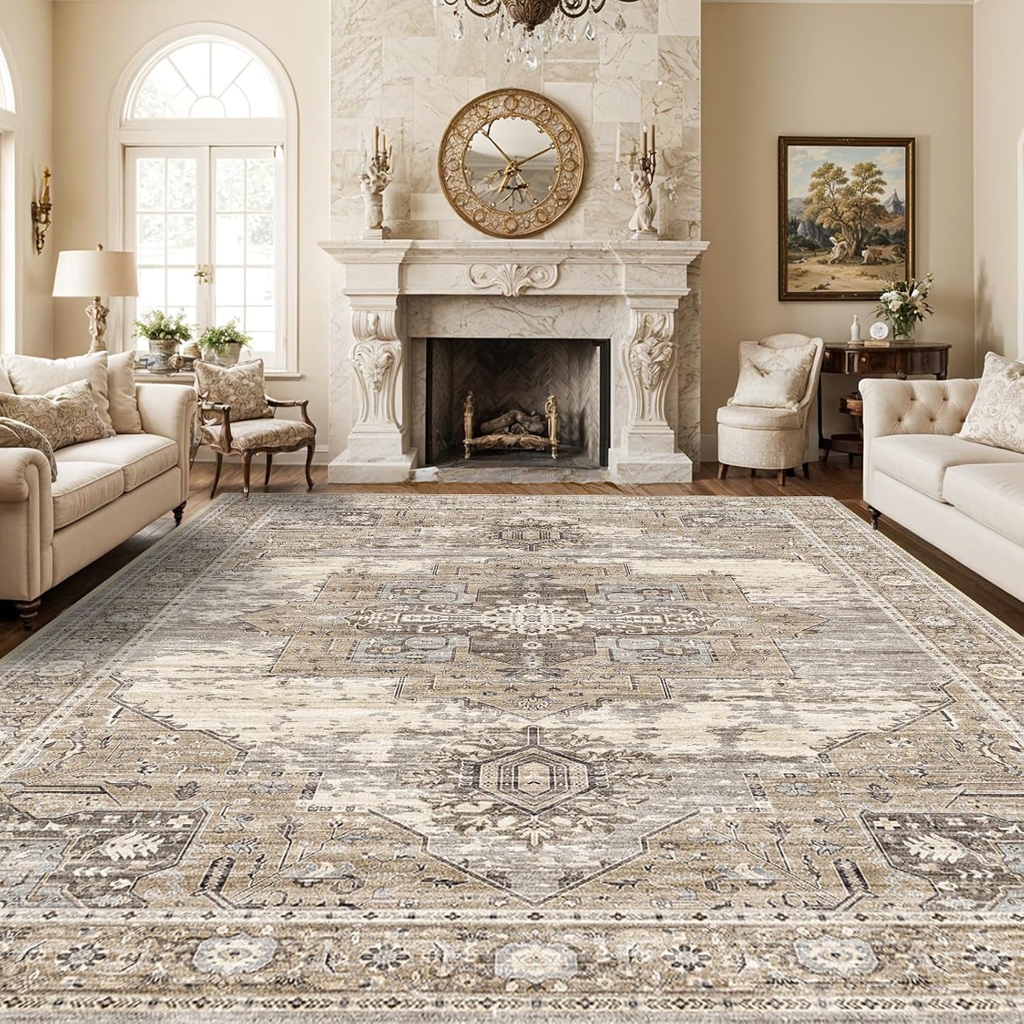 RUUGME 10x14 Area Rugs - Vintage Soft Washable Carpet for Home