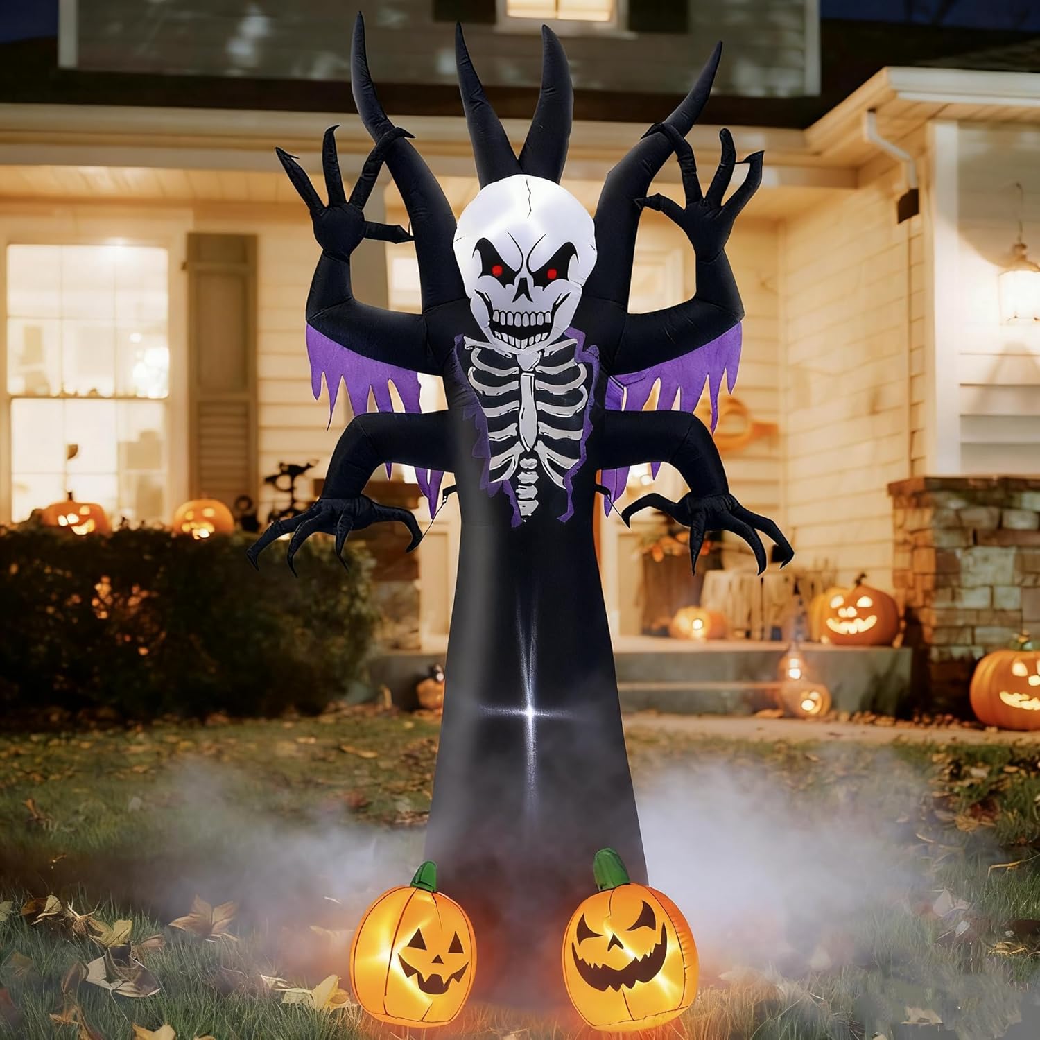 8FT Halloween Inflatables Skeleton Tree for Spooky Decor