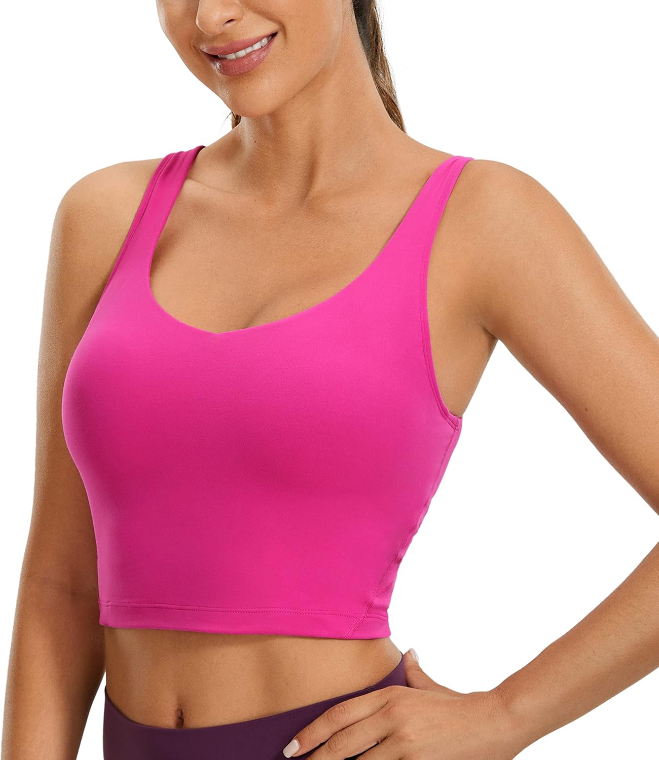 CRZ YOGA Butterluxe Womens V Neck Longline Sports Bra Review
