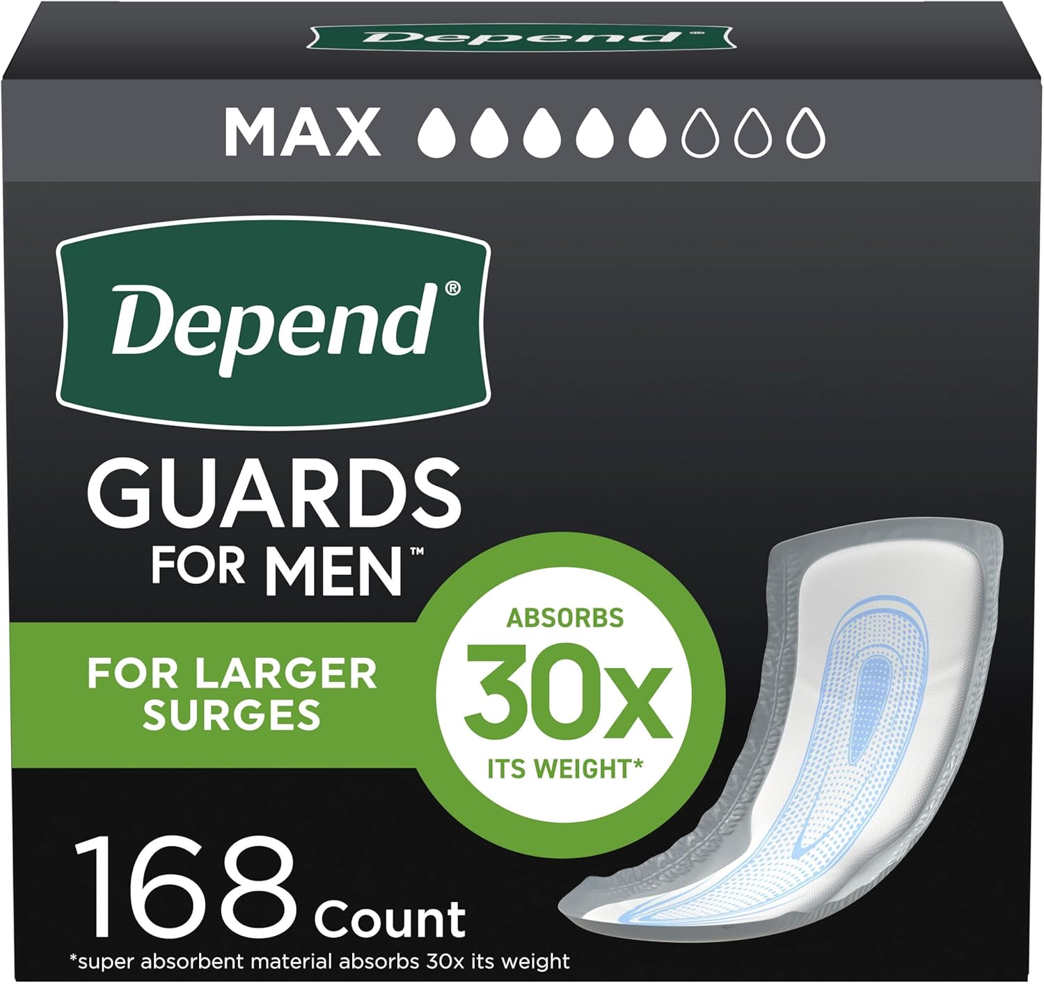 Depend Guards Incontinence Pads for Men with Maximum Absorbency