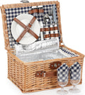 Wicker Picnic Basket for 2 Person - Insulated 2-Person Hamper