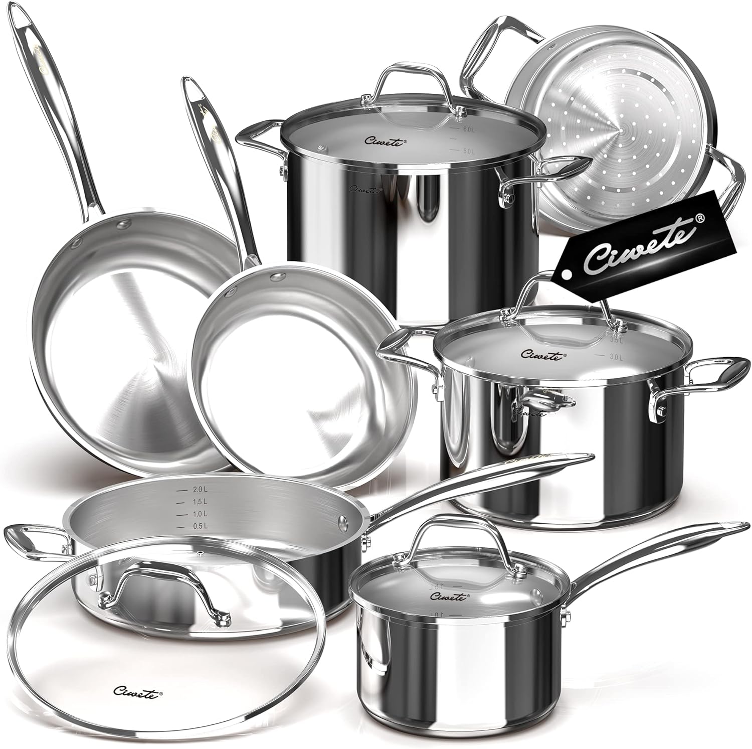 Tri-Ply Stainless Steel Pots and Pans Set for Every Kitchen