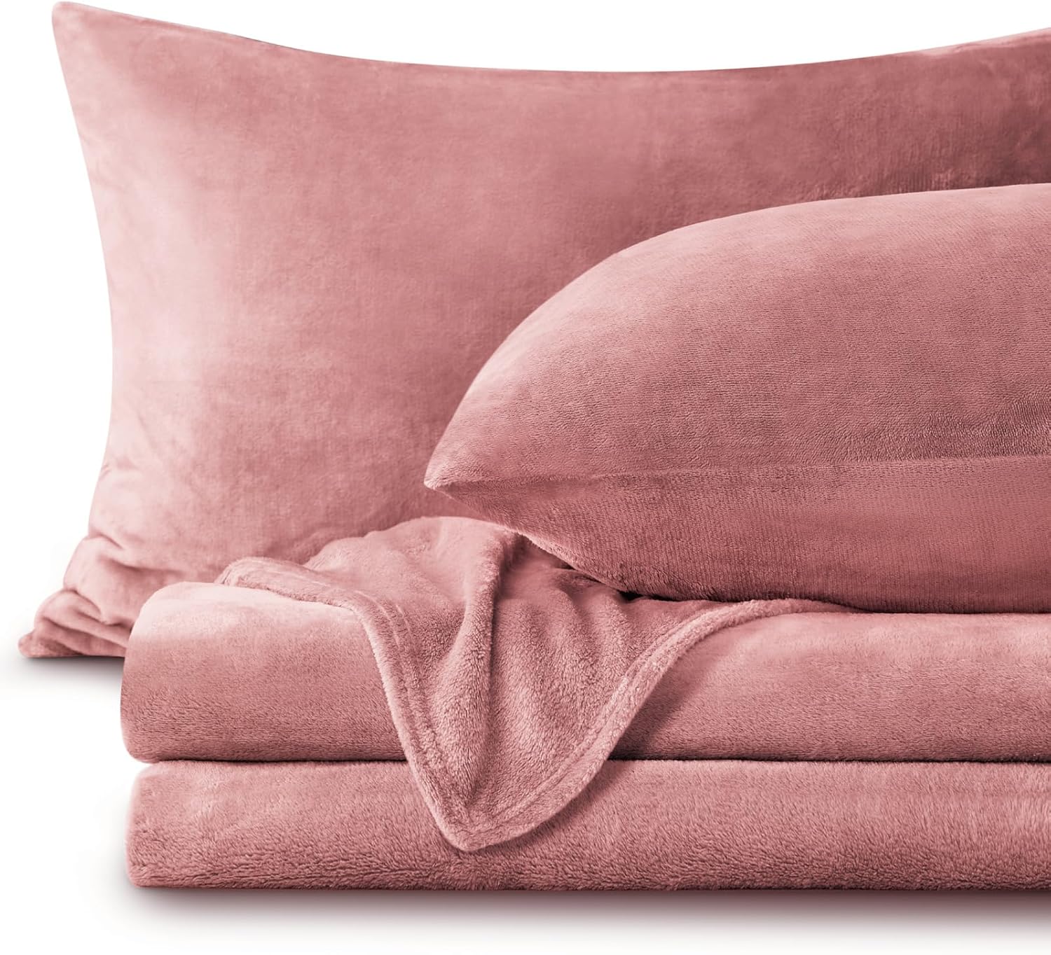 BEDELITE Flannel Sheets Twin Size in Dusty Pink for Cozy Nights