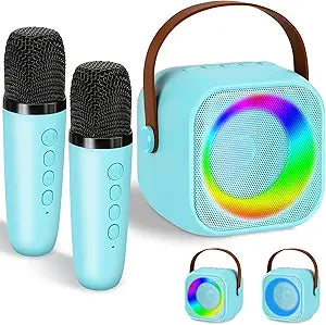Karaoke Machine for Kids with 2 Wireless Microphones and Lights