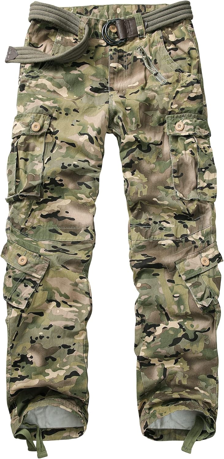 AKARMY Men's Casual Cargo Pants for Work and Outdoor Activities