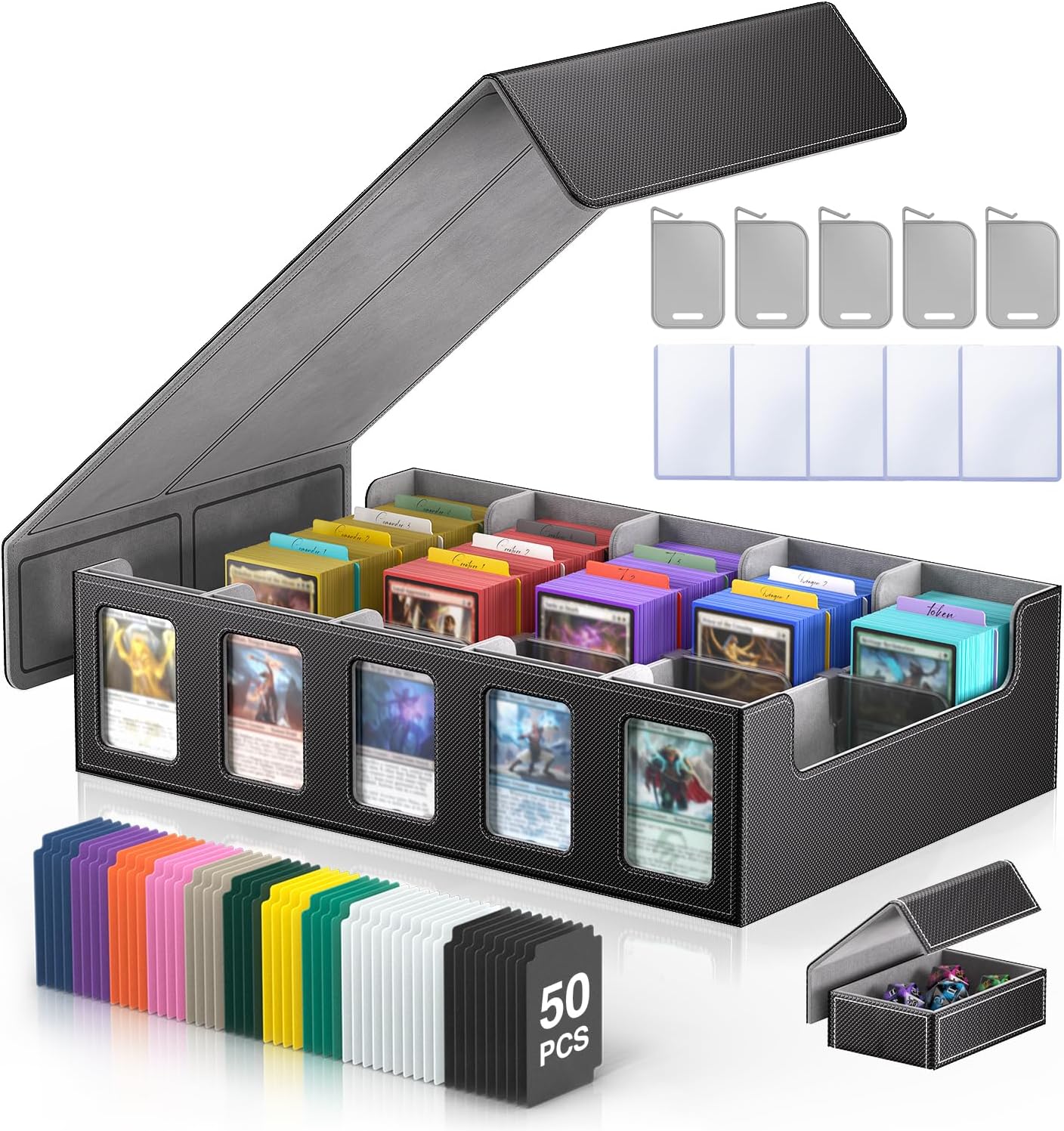 Trading Card Storage Box with Magnetic Lid for 3900+ Cards