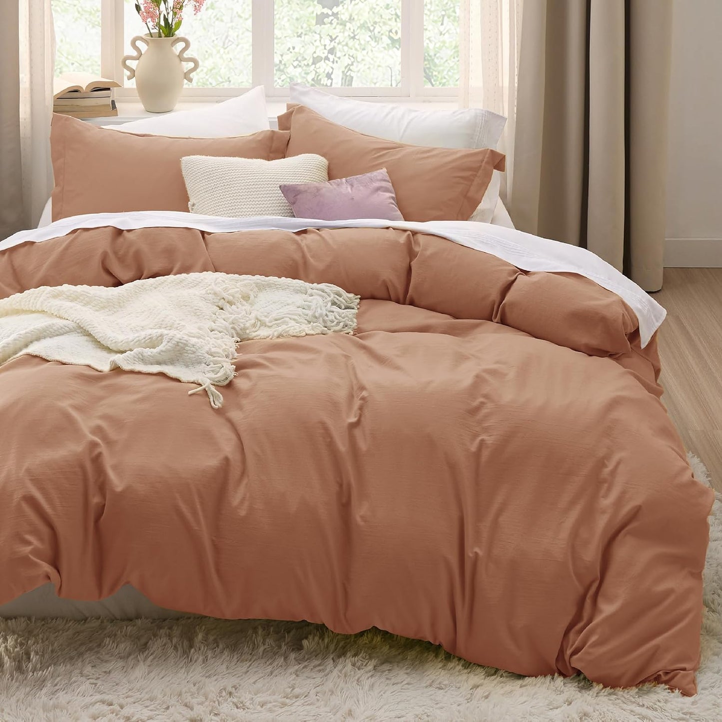 Bedsure Taupe Duvet Cover Set for Twin and Twin XL Bedding