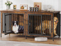 EasyCom Dog Crate Furniture for 1 or 2 Dogs - Heavy Duty Indoor Kennel