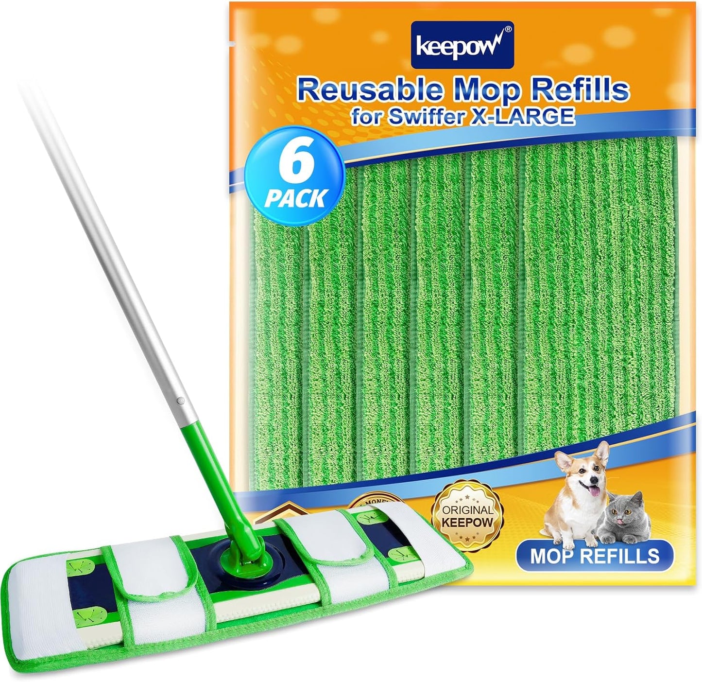 Reusable XL Swiffer Pads - 6 Pack