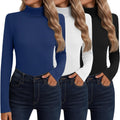 Neer Women's Long Sleeve Turtleneck Tops - 3 Pack of Essentials