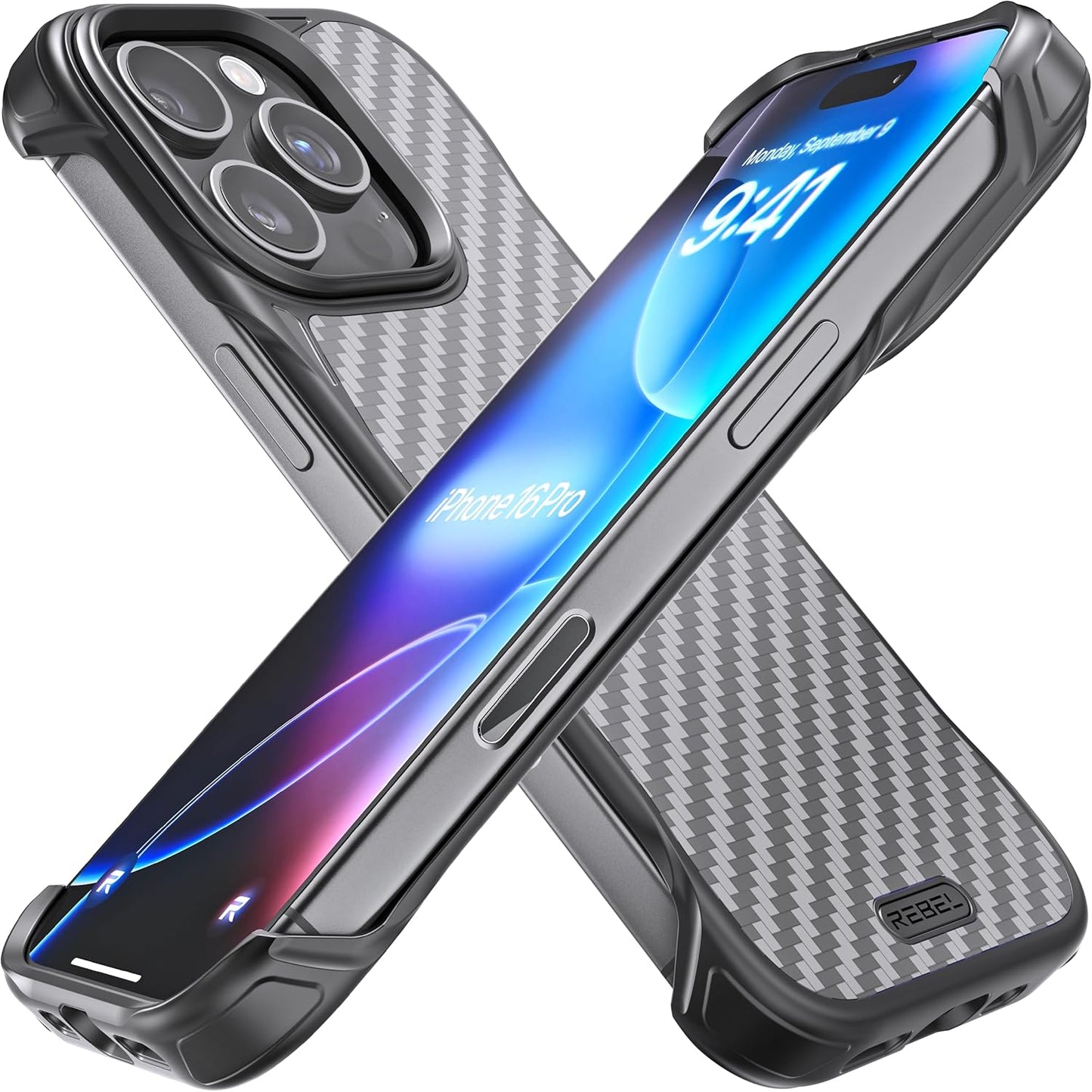 REBEL Phone Case for iPhone 16 Pro - Flex Series Shockproof Design