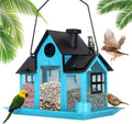 Solar Bird Feeders House for Outside Hanging - Large Metal Feeder