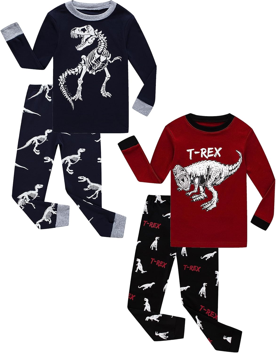 KikizYe Little Big Boys Girls Pajamas Set 100% Cotton Sleepwear