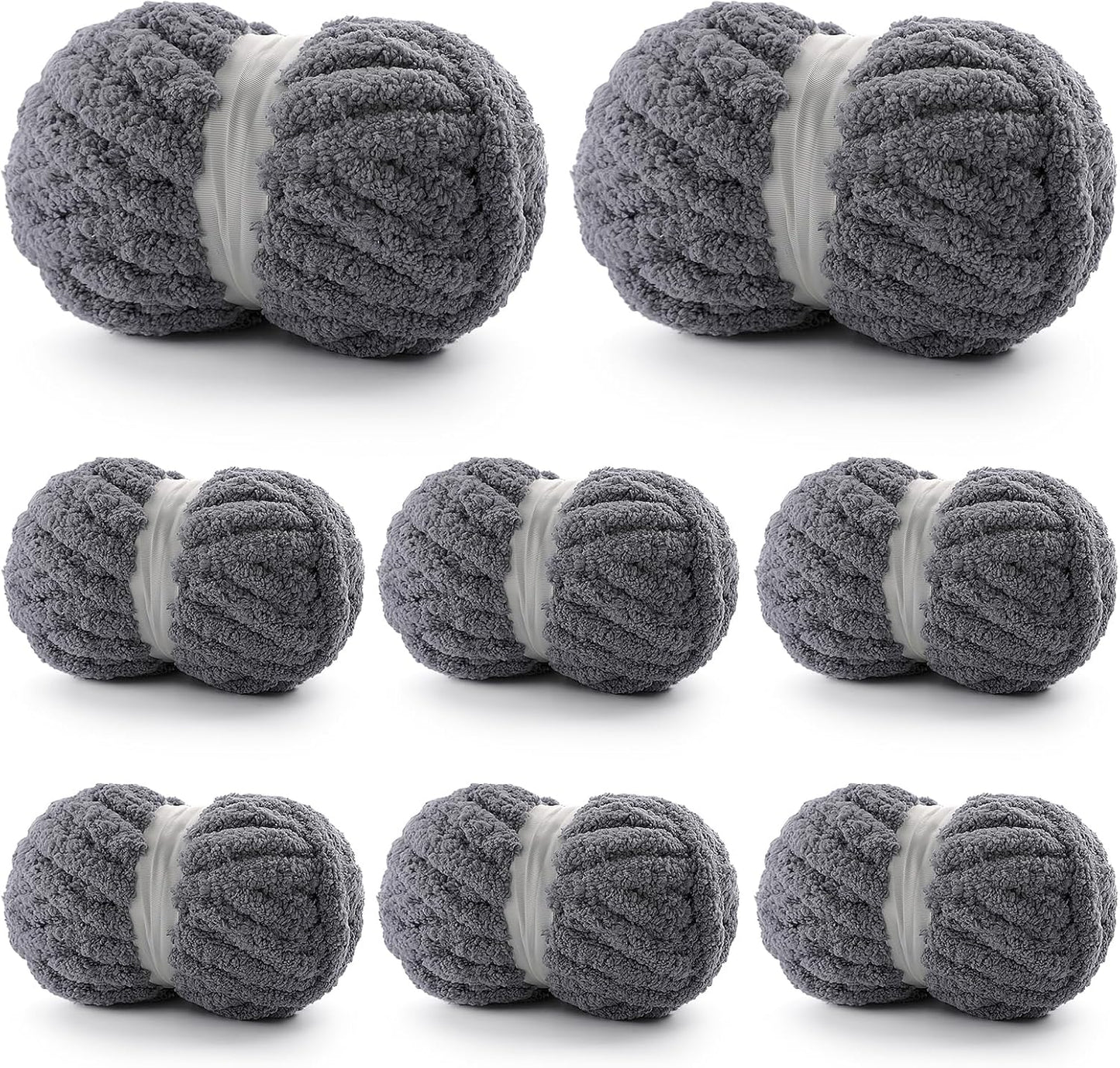 8 Pack Chunky Yarn for Hand Knitting - Soft Chenille Yarn