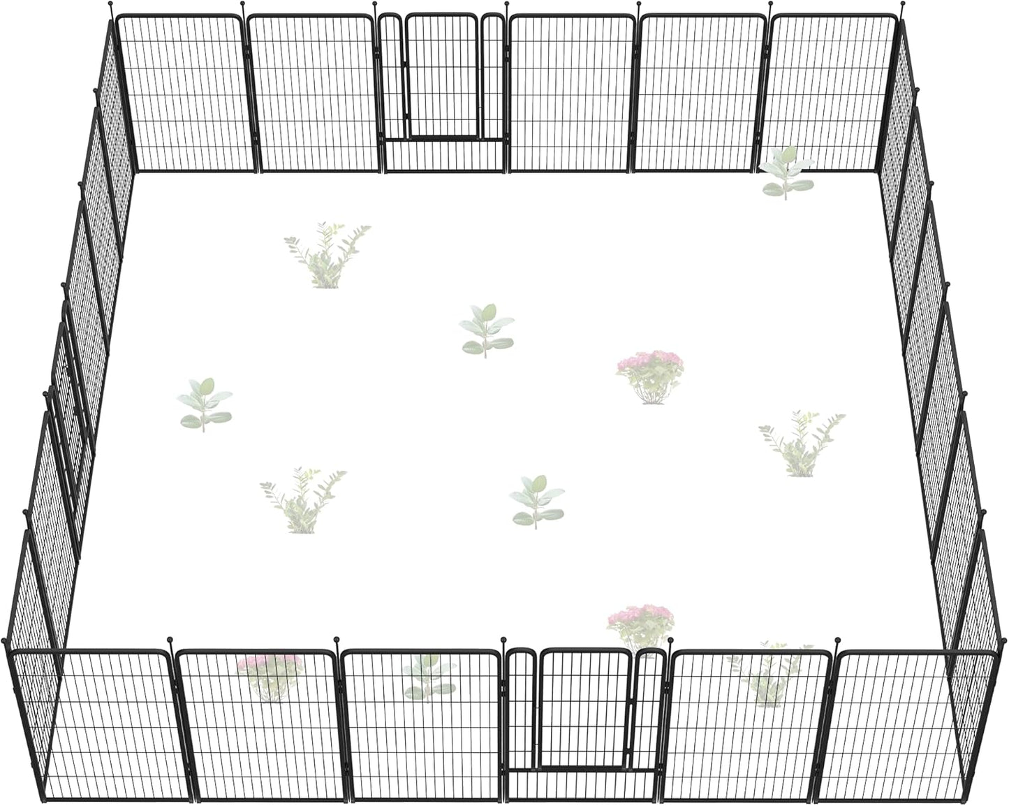 FXW Garden Fence 45in x 53.5ft Heavy Duty Metal Dog Barrier